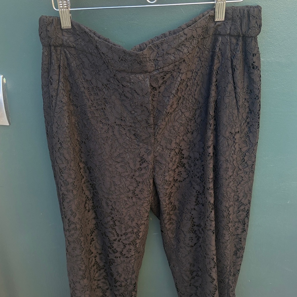 J. Crew Textured Lace Black Pants
